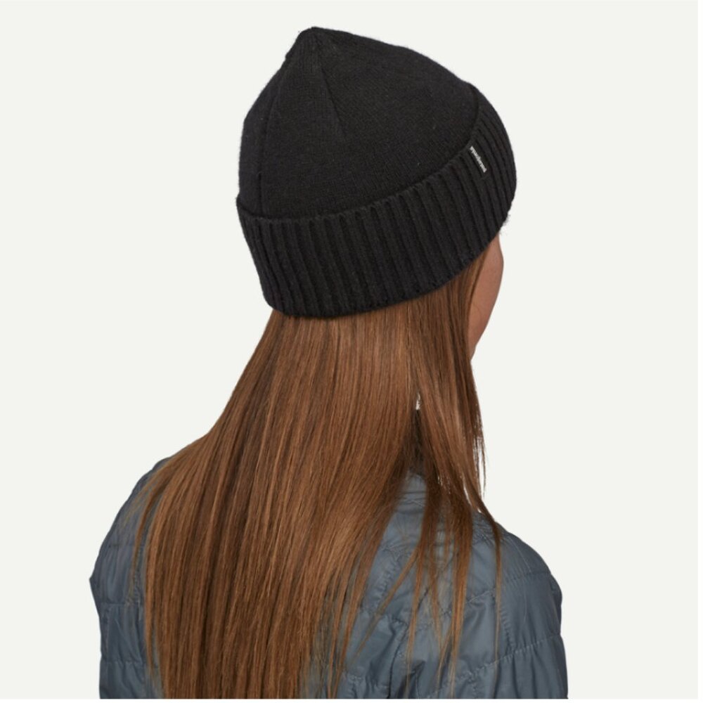 Patagonia Knit Ribbed Black Wool Beanie - Like New